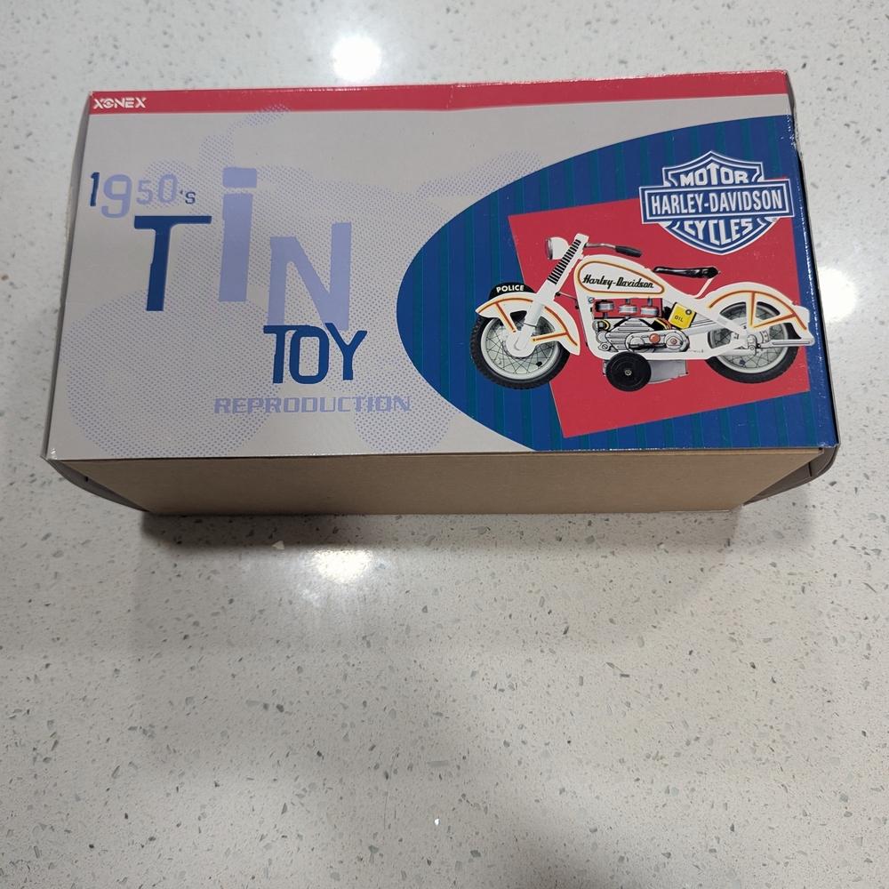 Harley-Davidson Tin Toy Motorcycle - Red and Cream